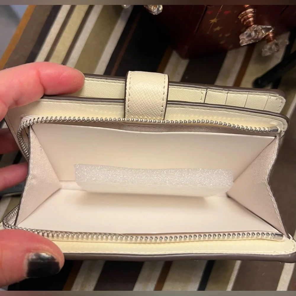 Kate Spade Meringue Madison Wallet with Silver Rhinestone Accents
